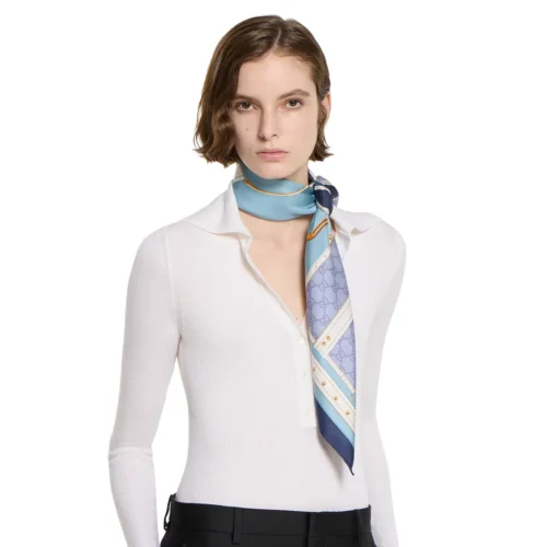 Gucci Reversible 18-Momme Silk Twill Square Scarf - 90 x 90 cm - SGC2611 - Ref. SCGUCCI0049