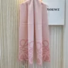 Loewe Reversible Wool-Cashmere Scarf with Anagram Motif in Pink and Camel - Ref. SCLOEWE0002