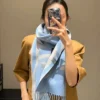 Loewe Reversible 90% Wool 10% Cashmere Scarf with Script Logo and Fringed Ends - 180 x 30 cm - Ref. SCLOEWE0009