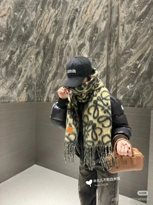 Loewe Unisex Long Scarf with a Striped Design