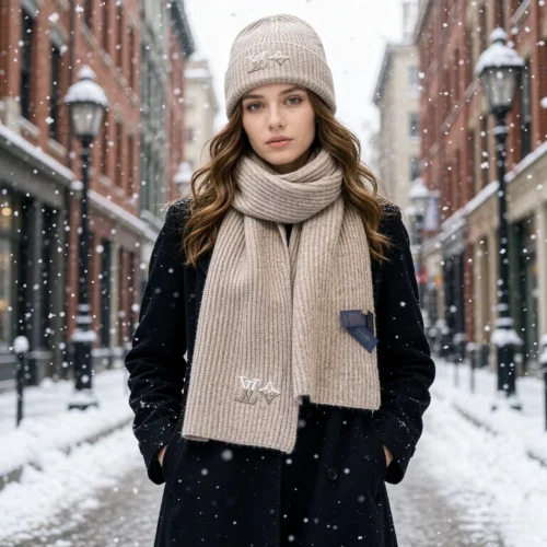 Louis Vuitton Unisex 100% Cashmere Two-Piece Winter Hat and Scarf Set - Ref. SCLV0008