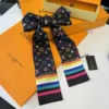 Louis Vuitton Double-Layer Ribbon Scarf with Graffiti Polka-Dot Motifs - Ref. SCLV0045