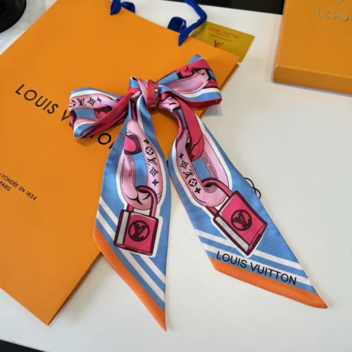 Louis Vuitton Double-Layer Ribbon Scarf with Graffiti Polka-Dot Motifs - Ref. SCLV0048