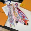 Louis Vuitton Double-Layer Ribbon Scarf with Graffiti Polka-Dot Motifs - Ref. SCLV0049