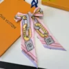 Louis Vuitton Double-Layer Ribbon Scarf with Graffiti Polka-Dot Motifs - Ref. SCLV0049
