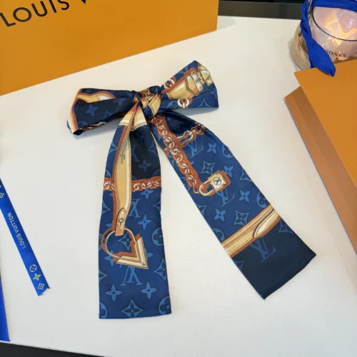 Louis Vuitton Double-Layer Ribbon Scarf with Graffiti Polka-Dot Motifs - Ref. SCLV0050