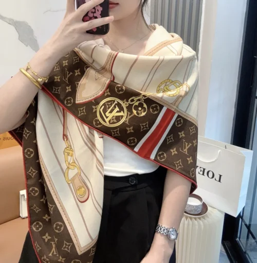 Louis Vuitton Monogram Mulberry Silk Shawl