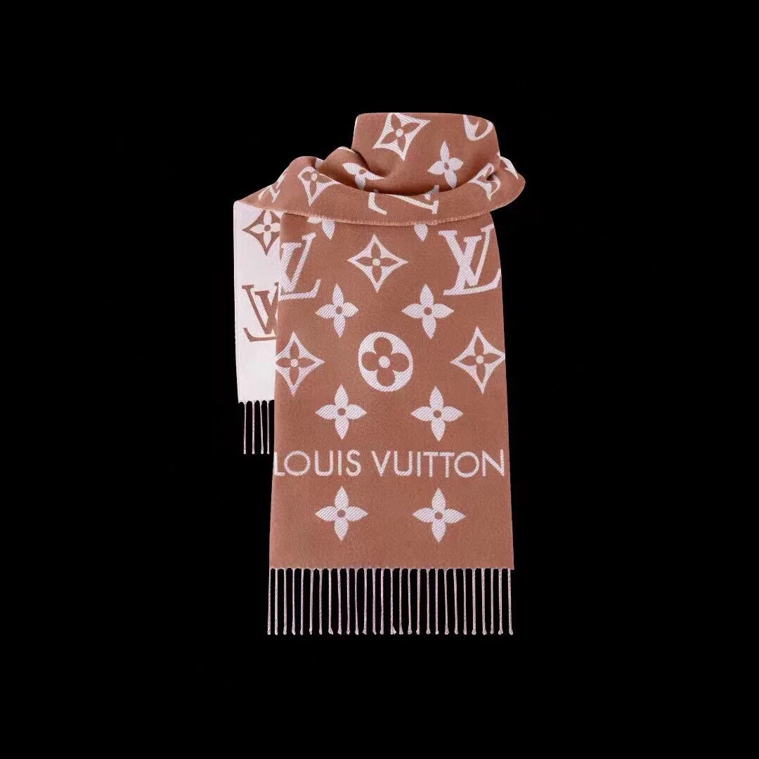 Louis Vuitton Monogram Scarf with Fringed Edges