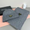 Prada Unisex Cashmere-Rabbit-Hair Hat and Scarf Set - Ref. SCPRADA0001