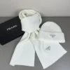 Prada Unisex Cashmere-Rabbit-Hair Hat and Scarf Set - Ref. SCPRADA0002