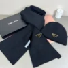 Prada Unisex Cashmere-Rabbit-Hair Hat and Scarf Set - Ref. SCPRADA0004