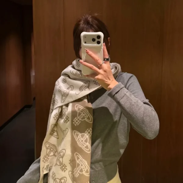 Vivienne Westwood Scarf with Allover Orb Logo Jacquard
