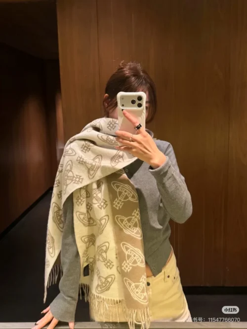 Vivienne Westwood Scarf with Allover Orb Logo Jacquard