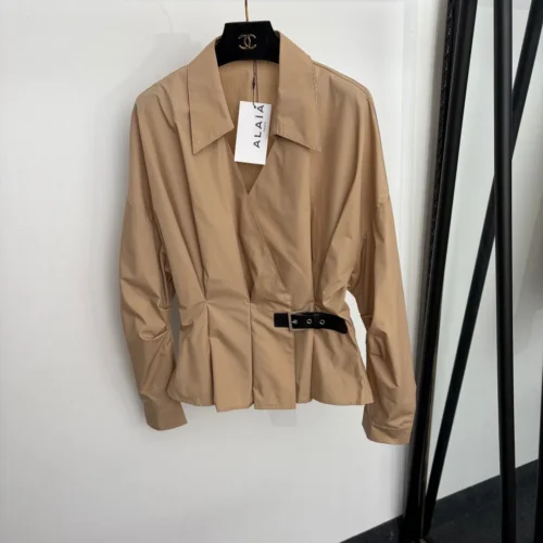 Alaïa Women's Long-Sleeve Pleated Pleated Apparel - Ref. WCALAIA0001