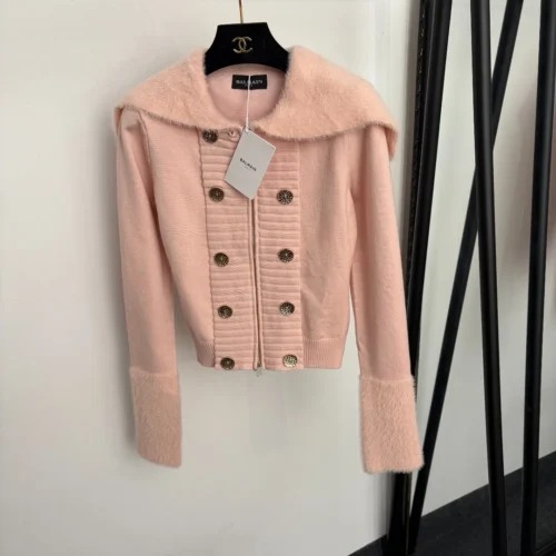 Balmain Women's Long-Sleeve Collared Double-Breasted Cardigan - Ref. WCBALMAIN0003