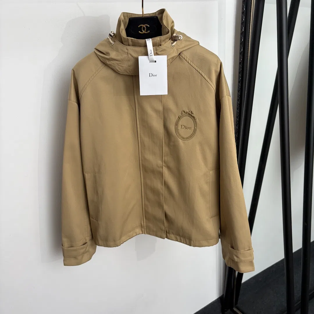 Dior Women's Long-Sleeve Logo-Embroidered Hooded Trench Coat - Ref. WCDIOR0013