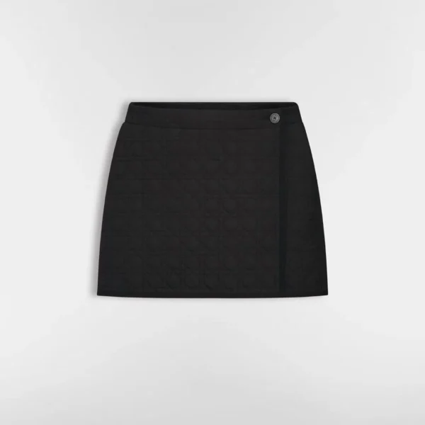 WCDIOR0027-01 Dior Women's Black Embroidered Check-Pattern Padded Jacket - Ref. WCDIOR0027