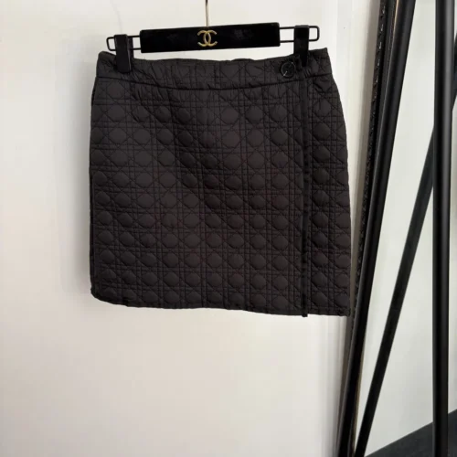 Dior Women's Black Embroidered Check-Pattern Padded Jacket - Ref. WCDIOR0029