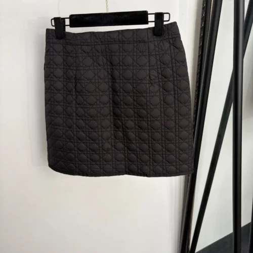 Dior Women's Black Embroidered Check-Pattern Padded Jacket - Ref. WCDIOR0029