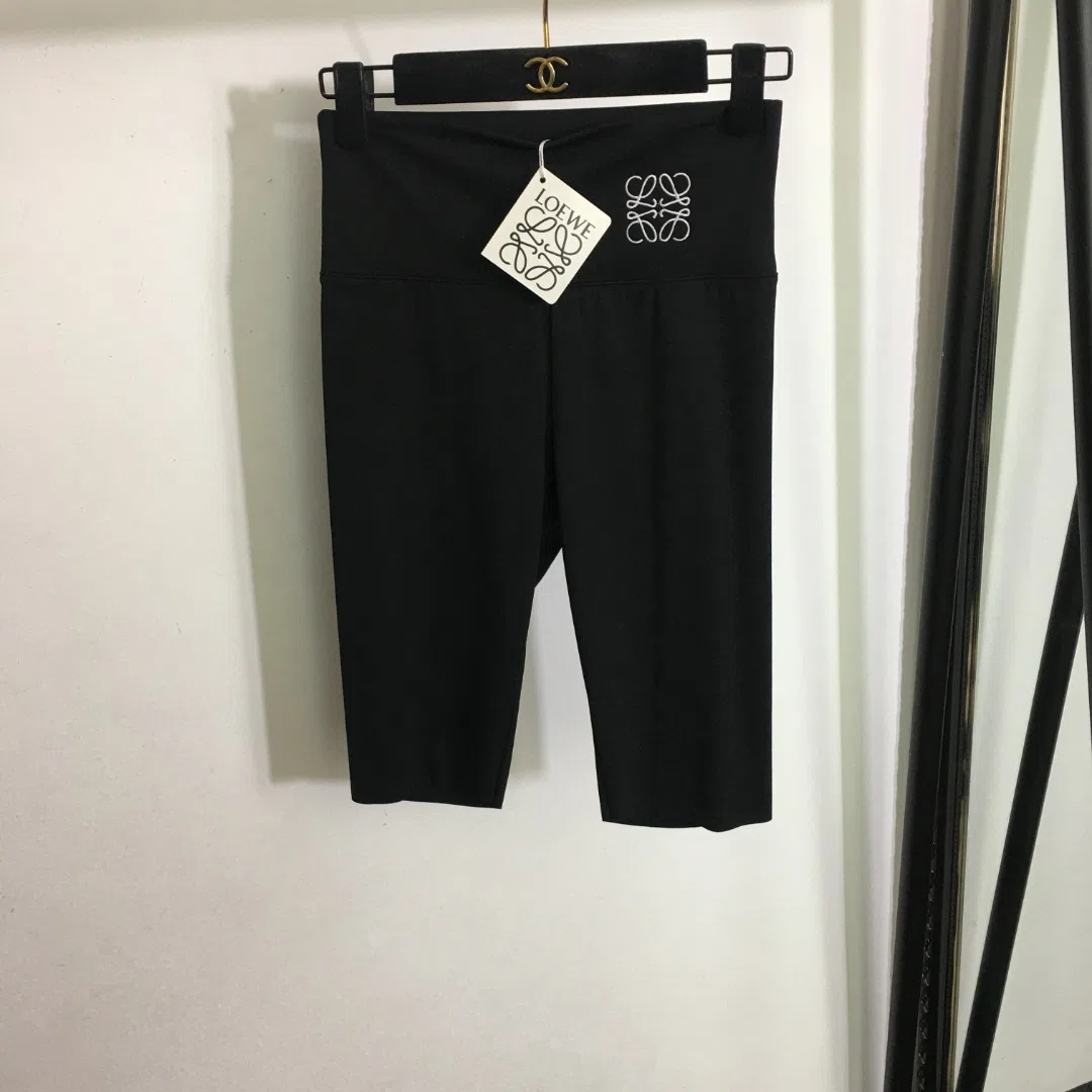 Loewe Women's Black Logo-Embroidered Leggings - Ref. WCLOEWE0004
