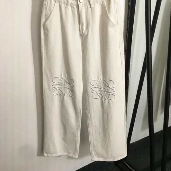 Loewe Women's Logo-Embroidered Denim Trousers - Ref. WCLOEWE0010