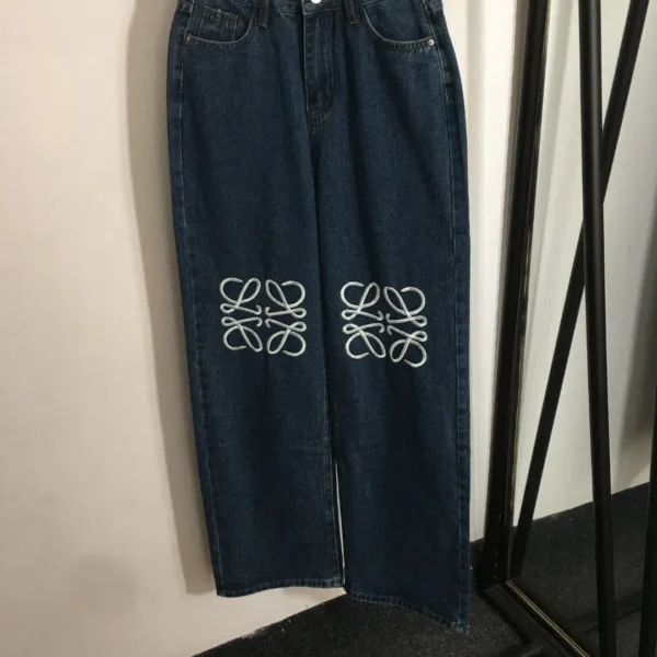 Loewe Women's Logo-Embroidered Denim Trousers - Ref. WCLOEWE0011