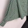 Loewe Women's Green Relaxed-Fit Long-Sleeve Logo-Embroidered Striped Apparel - Ref. WCLOEWE0130