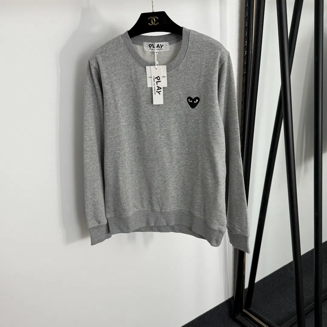 Women's Grey Long-Sleeve Embroidered Sweatshirt