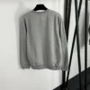 Women's Grey Long-Sleeve Embroidered Sweatshirt